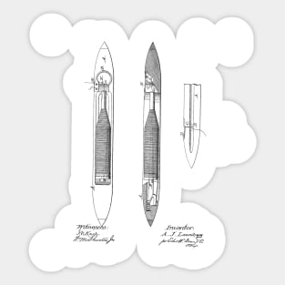 Loom Shuttle Vintage Patent Drawing Sticker